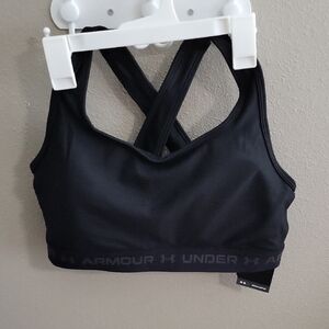 Under Armour Black Cross-Back Medium Support Sports Bra